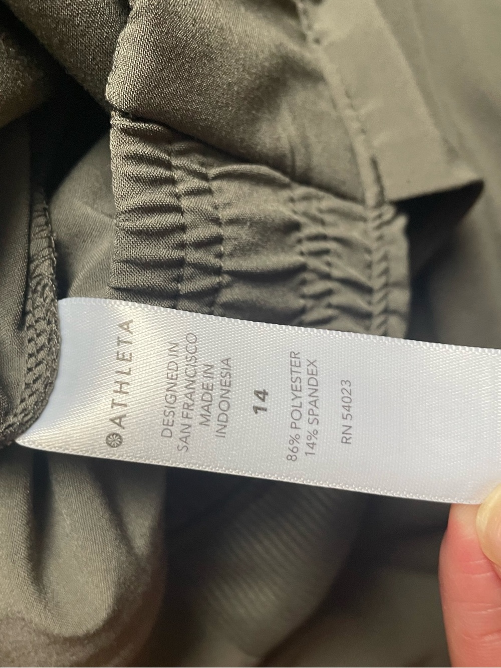 Athleta Textured Brooklyn Jogger Pants in Olive Green Women's 14 - Picture 4 of 5